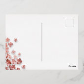 Roze Glitter Bloemen Bloemen 50ste Verjaardag Folie Uitnodiging Briefkaart (Achterkant)