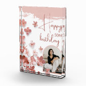Roze Glitter Bloemen Bloemen 50ste Verjaardag Fotoblokken (Rechts)