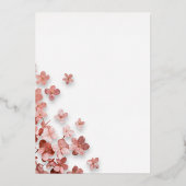 Roze Glitter Bloemen Bloemen Bloemen 50e Verjaarda Folie Uitnodiging (Achterkant)