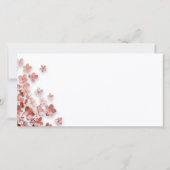 Roze Glitter Bloemen Bloemen Bloemen Verjaardag Vr Bedankkaart (Achterkant)