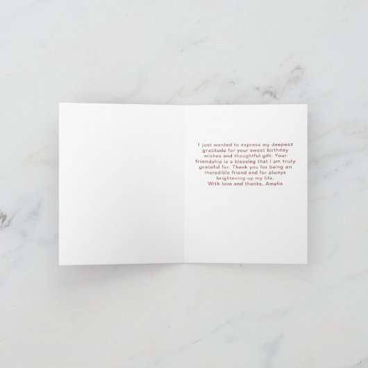 Roze Glitter Bloemen Bloemen Bloemen Verjaardag Vr Bedankkaart (Binnen)