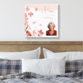 Roze Glitter Bloemen Bloemen Foto Verjaardag Canvas Afdruk (Insitu (Slaapkamer))