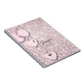 Roze Glitter Blush Drips Monogram 2024 Notitieboek (Rechterzijde)