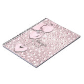 Roze Glitter Blush Drips Monogram 2024 Notitieboek (Linkerzijde)