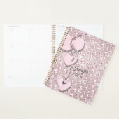 Roze Glitter Blush Drips Monogram 2024 Planner (Display)