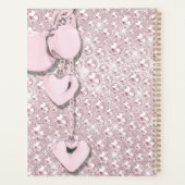 Roze Glitter Blush Drips Monogram 2024 Planner (Achterkant)