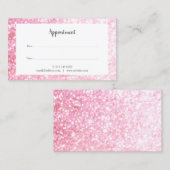 Roze Glitter Bokeh Afspraakkaart Visitekaartje (Voorkant / Achterkant)