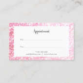 Roze Glitter Bokeh Afspraakkaart Visitekaartje (Voorkant)