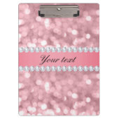 Roze Glitter Bokeh en Diamonds - Gepersonaliseerd Klembord (Voorkant)