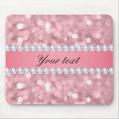 Roze Glitter Bokeh en Diamonds - Gepersonaliseerd Muismat (Voorkant)