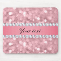 Roze Glitter Bokeh en Diamonds - Gepersonaliseerd