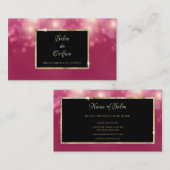 Roze Glitter Bokeh Sparkles Luxe Haarsalon Visitekaartje (Voorkant / Achterkant)