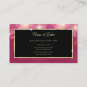 Roze Glitter Bokeh Sparkles Luxe Haarsalon Visitekaartje (Achterkant)
