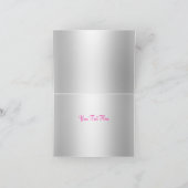 Roze glitter & boog dank je kaart (Binnen)