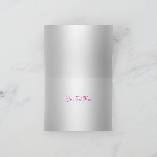 Roze glitter & boog dank je kaart (Binnen)