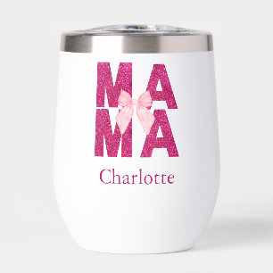 Roze Glitter Bow MAMA Coquette Esthetische Moeder'