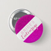 Roze glitter bride's entourage bridesmaid button (Voorkant /achterkant)