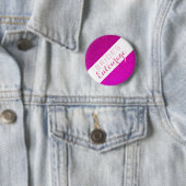 Roze glitter bride's entourage bridesmaid button (In situ)
