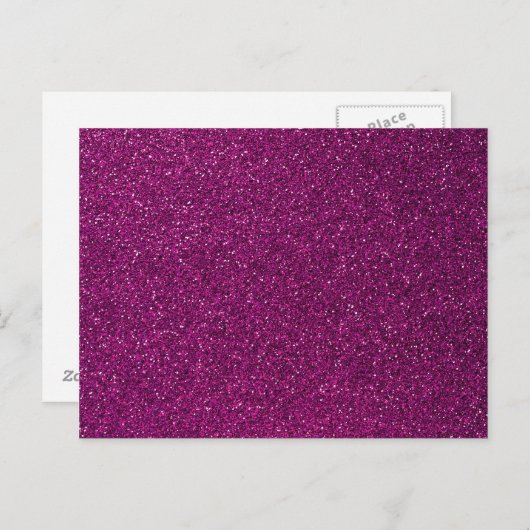 Roze glitter briefkaart (Voorkant / Achterkant)