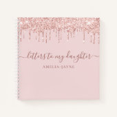 Roze Glitter-brieven naar mijn dochter Keepslag Notitieboek (Voorkant)