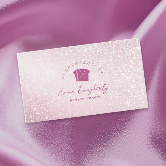 Roze Glitter Brood Logo Bakkerij Visitekaartje