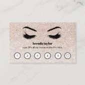 Roze Glitter Browbar Eyelash Custom Loyalty Visitekaartje (Voorkant)