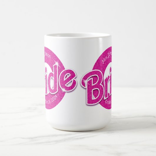 Roze Glitter Bruid Koffiemok (Center)