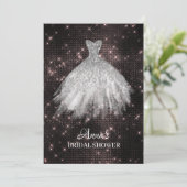 *~* Roze Glitter Bruids Jurk Bruids jurk Douche Kaart (Staand voorkant)