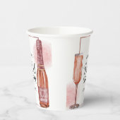 Roze Glitter Bruidsdouche Bloemblaadjes en Prosecc Papieren Bekers (Links)