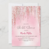 Roze Glitter Bruidsfeest Kaart (Voorkant)