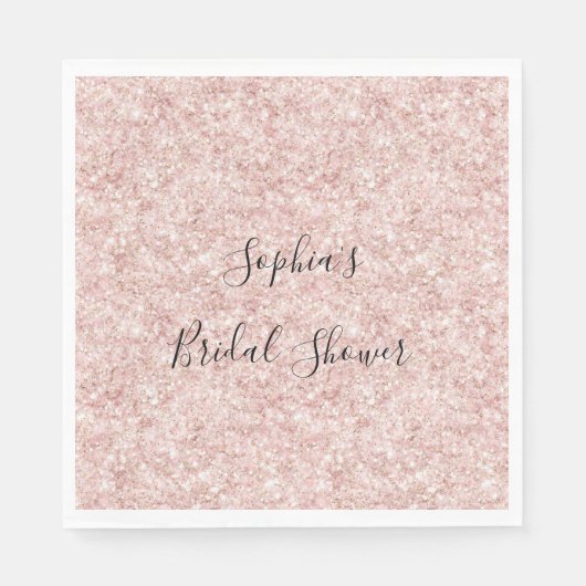 Roze Glitter Bruidsfeest Servet (Voorkant)