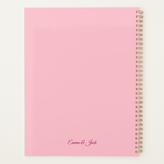  Roze Glitter bruiloft en Valentijnse Planner (Achterkant)