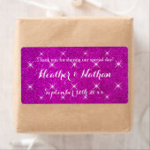 Roze glitter bruiloft wijn of water fles etiketten (Insitu)