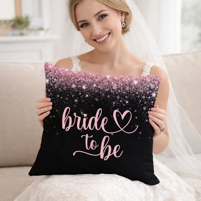 Roze Glitter Bruiloftsfeest Kussen (Creator heeft geüpload)