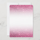 Roze Glitter Bruiloftsinvatie – Modern Minimalisme Kaart (Achterkant)