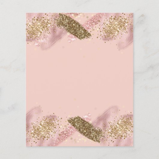 Roze Glitter Budget First Bevestigingsbrochure Flyer (Achterkant)