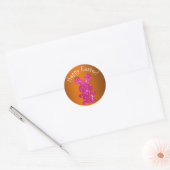 Roze Glitter Bunny Happy Pasen Ronde Sticker (Envelop)