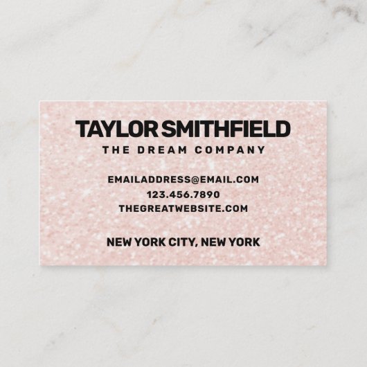 Roze Glitter Business - Aangepast Visitekaartje (Achterkant)