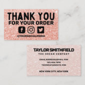 Roze Glitter Business - Aangepast Visitekaartje (Voorkant / Achterkant)