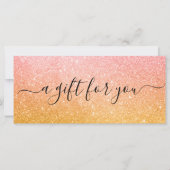 Roze Glitter Business Cadeaubon (Voorkant)