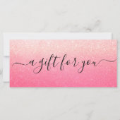 Roze Glitter Business Cadeaubon (Voorkant)