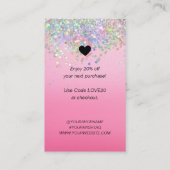 Roze Glitter Business Hartelijk dank voor het invo Visitekaartje (Achterkant)