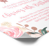 Roze Glitter Butterfly Time Capsule Sign Poster (Hoek)