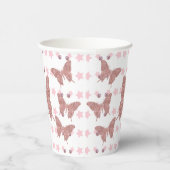 Roze glitter Butterfly Verjaardag Papier Cup Papieren Bekers (Rechts)