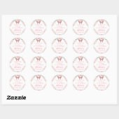 Roze glitter Butterfly Verjaardag Ronde Sticker (Vel)