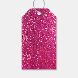 Roze glitter cadeaulabel