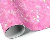 roze glitter cadeaupapier (Rol Hoek)