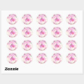 Roze Glitter Cakes & Sweets Cupcake Home Bakkerij Ronde Sticker (Vel)