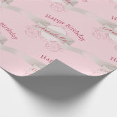 Roze Glitter Carriage Fairy Tale Aangepaste naam Cadeaupapier (Hoek)