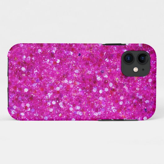 Roze glitter Case-Mate iPhone case (Achterkant (horizontaal))